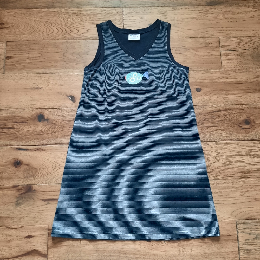 Fresh Produce Casual Striped Fish Patch Beachy Cotton Tank Dress